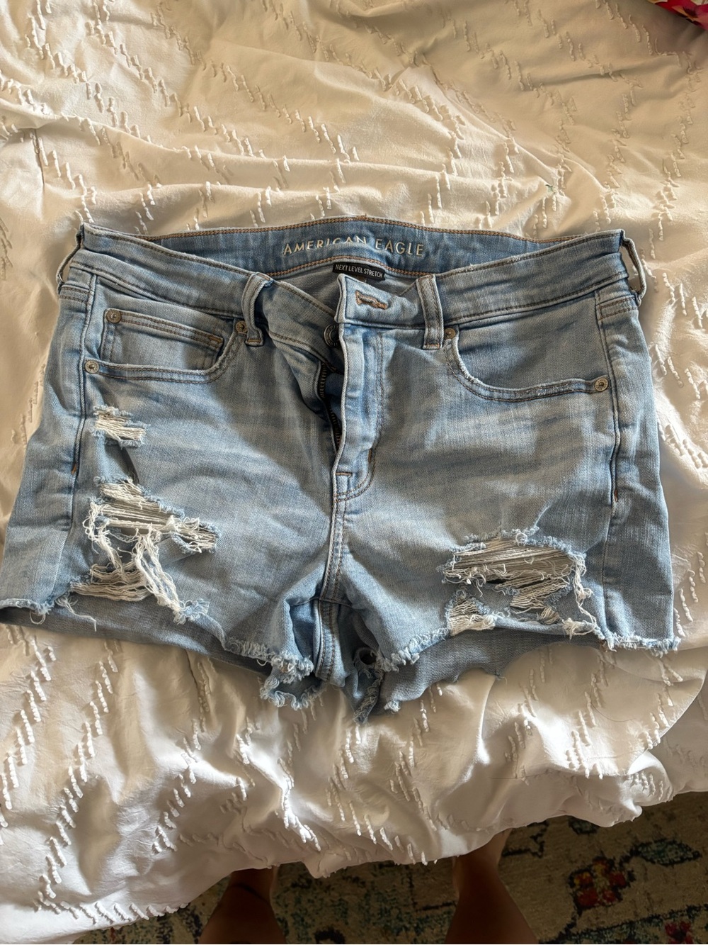 American Eagle Outfitters Shortie Distressed Denim Shorts